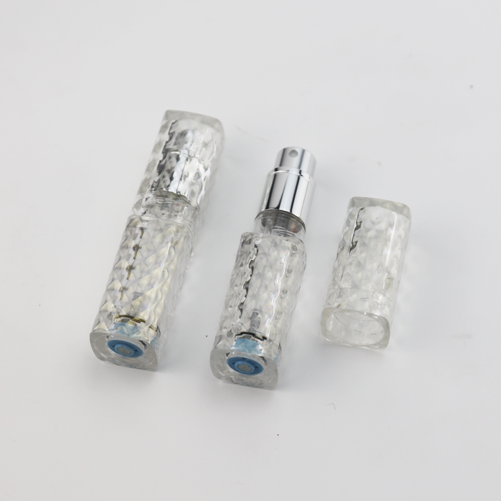 Atomizador de perfume relleno de fondo redondo PCTA transparente