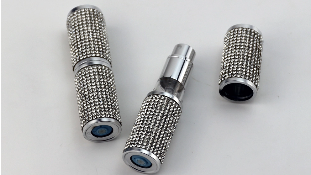 Atomizador de perfume PCTA de relleno de fondo de 5 ml cubierto de cuero