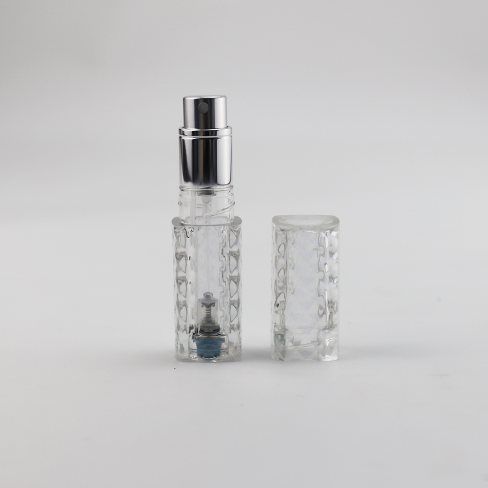 Atomizador de perfume relleno de fondo redondo PCTA transparente