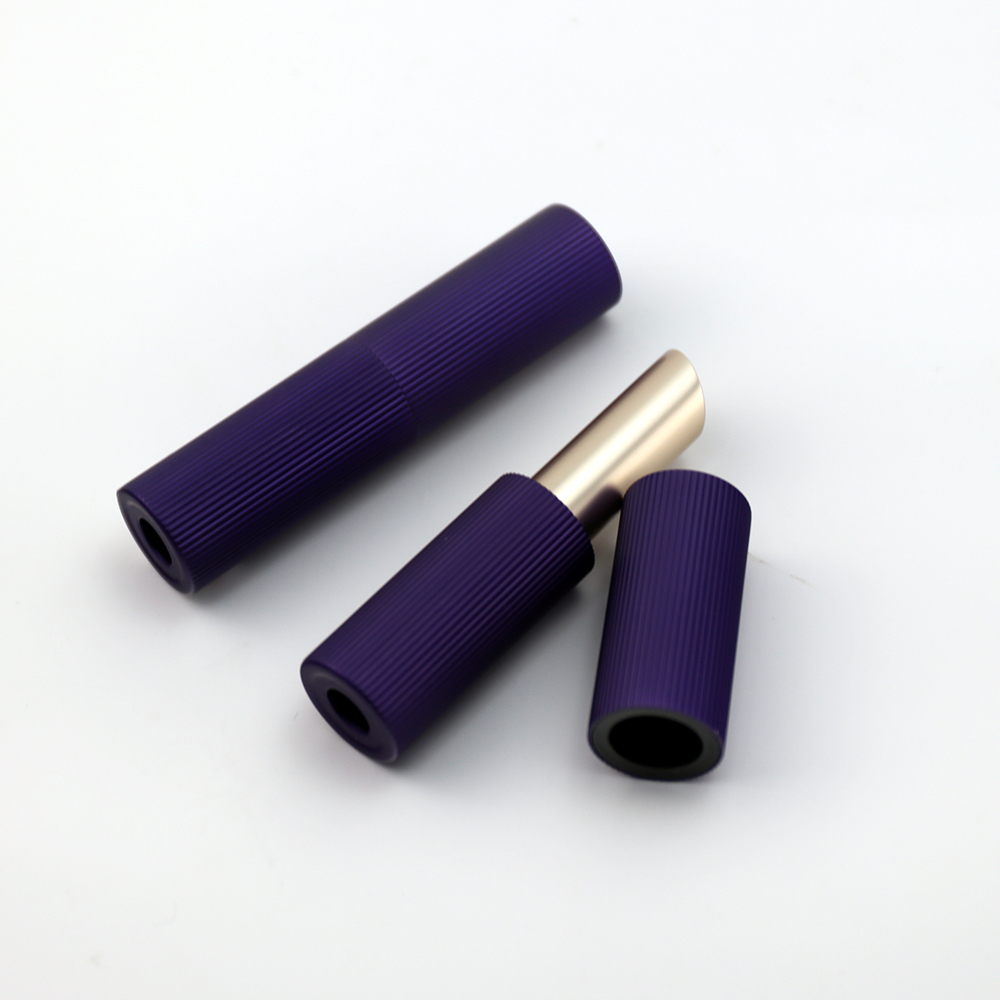 Contenedor de lápiz labial magnético de relleno de fondo acanalado redondo