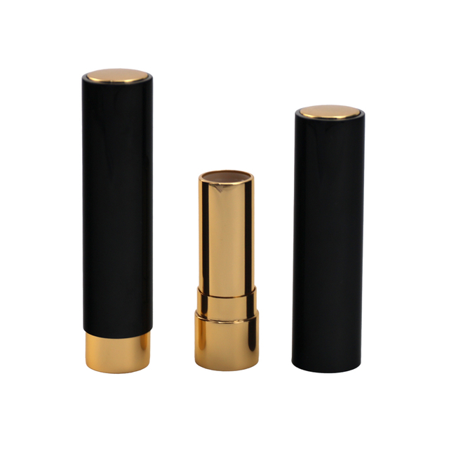 Presione los tubos de lápiz labial de aluminio