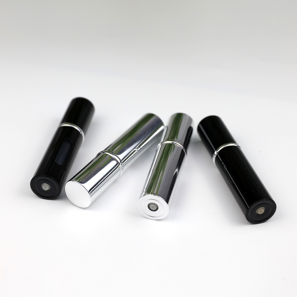 Atomizador de perfume de viaje recargable con carcasa de aluminio y botella interna de PP