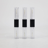 Contenedor de tubos de brillo de labios transparente vacío de lados dobles